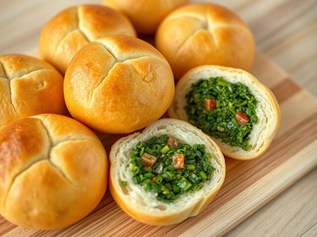 Broodrollen met groentevulling