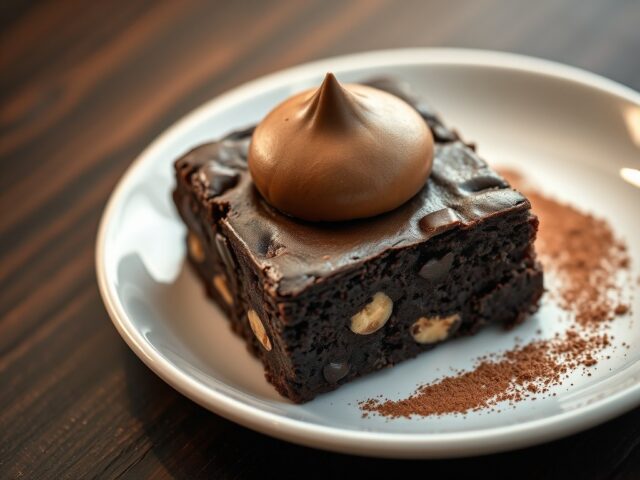 Brownie met chocolademousse