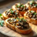 Bruchetta met tartaar van bospaddenstoelen