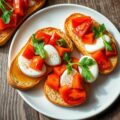Bruschetta caprese, met tomaten en rucola