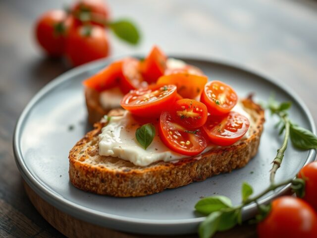 Bruschetta met geitenkaas en tomaat