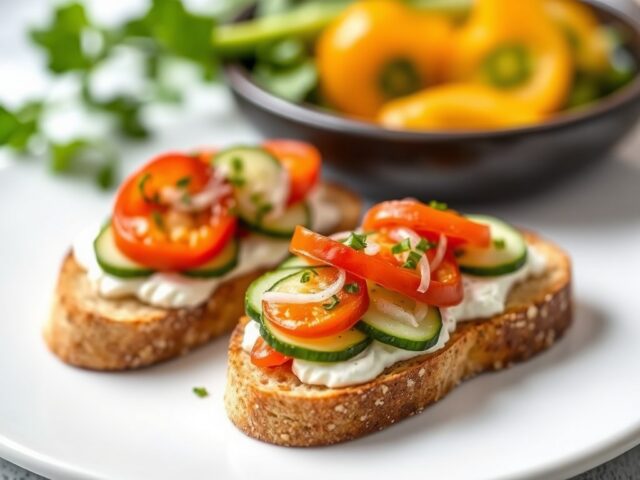Bruschetta met haring en paprika