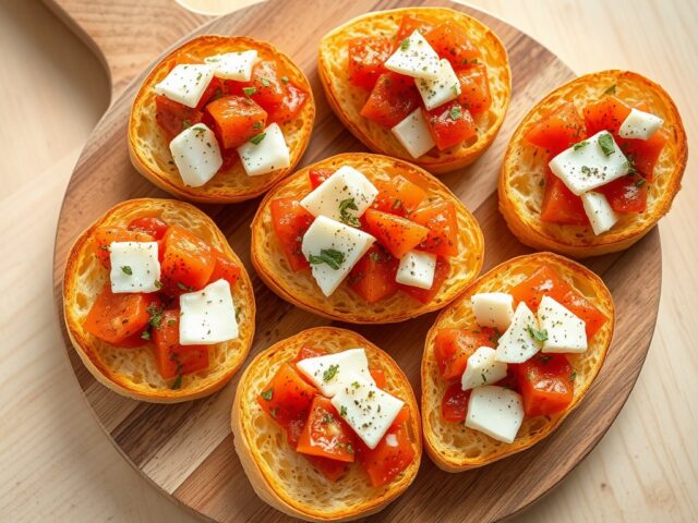 Bruschetta met tomaat en mozzarella