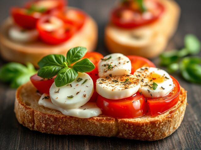 Bruschetta met tomaat en mozzarella
