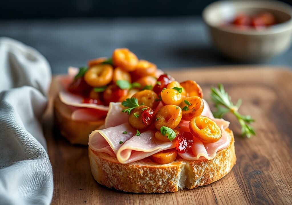 Bruschetta met truffel — AI-gegenereerde illustratie