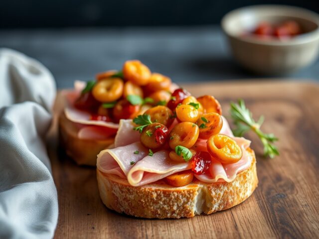 Bruschetta met truffel — AI-gegenereerde illustratie