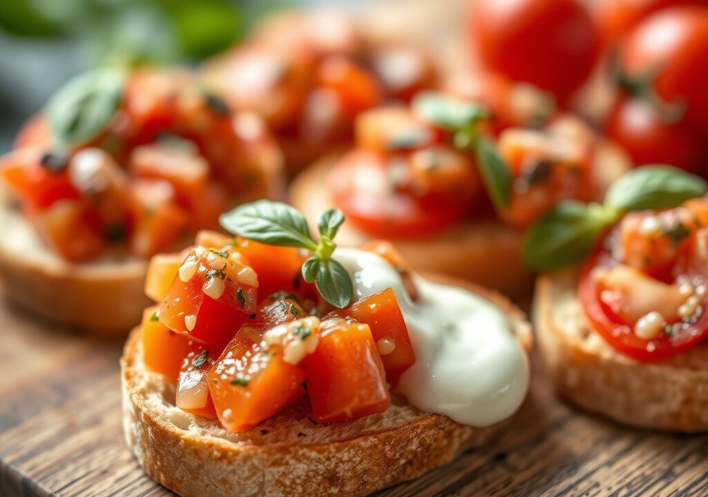 Bruschetta saus — AI-gegenereerde illustratie