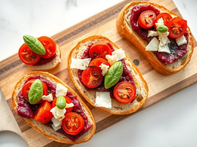 Bruschette met biet en tomaat