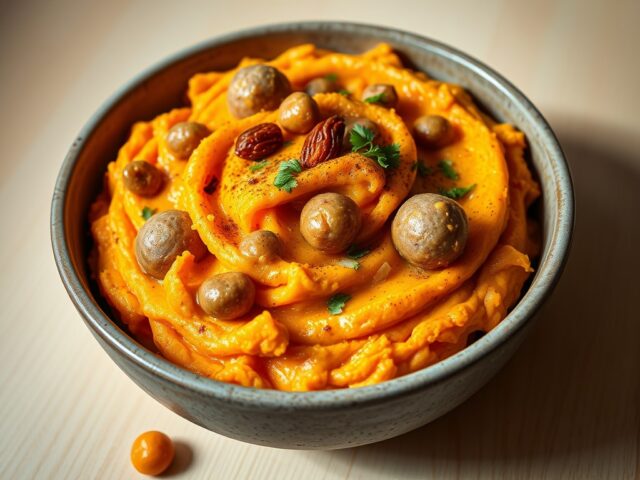 Cajun-wortelstamppot met balletjes