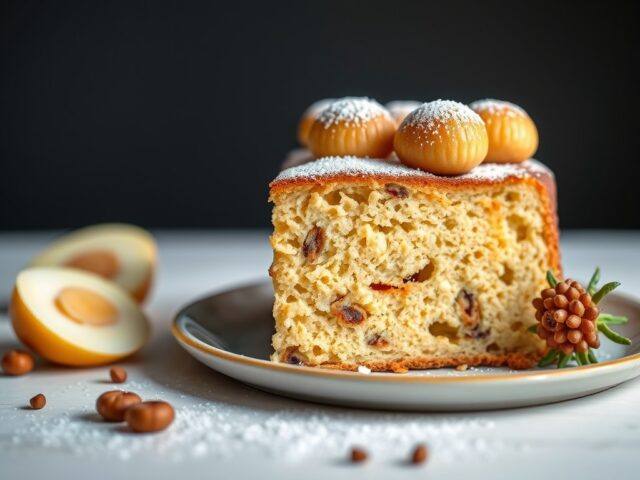Cake met dadels en gedroogde vijgen — AI-gegenereerde illustratie
