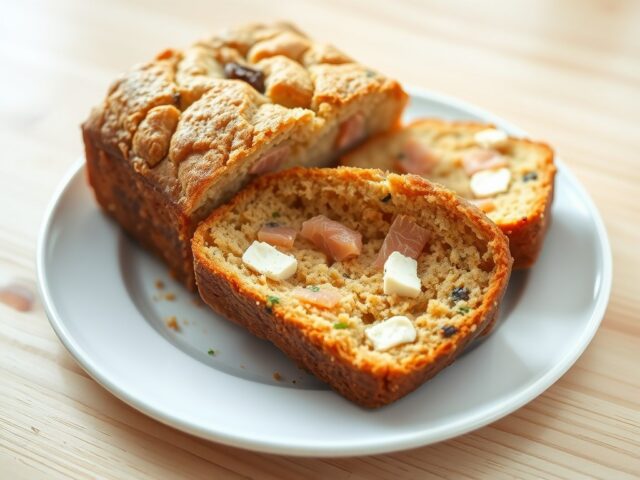 Cake met geitenkaas en zalm