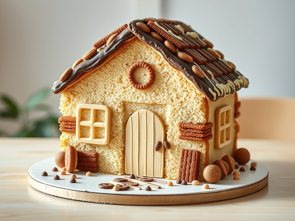 Cakehuisje, AI-gegenereerde illustratie