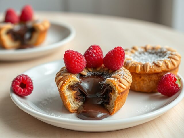 Cakejes met gesmolten chocolade
