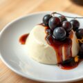 Camembertmousse met karamelsaus van rode port