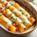 Cannellóni gevuld met roomkaas en kruiden en paprika