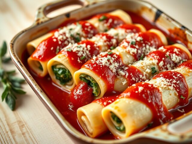 Cannelloni met spinazie en ricotta