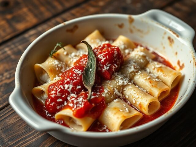 Cannelloni met zuring en tomatencompote