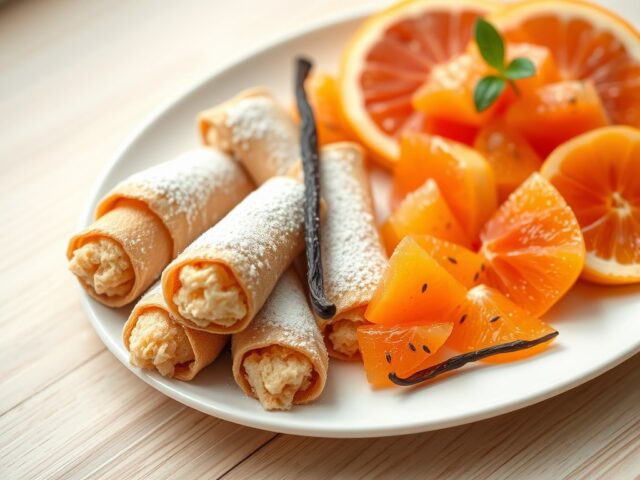 Cannoli met citrus vanillesalade