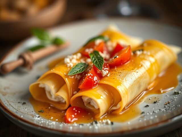 Cannuoli Ricotta en sukadefruit — AI-gegenereerde illustratie