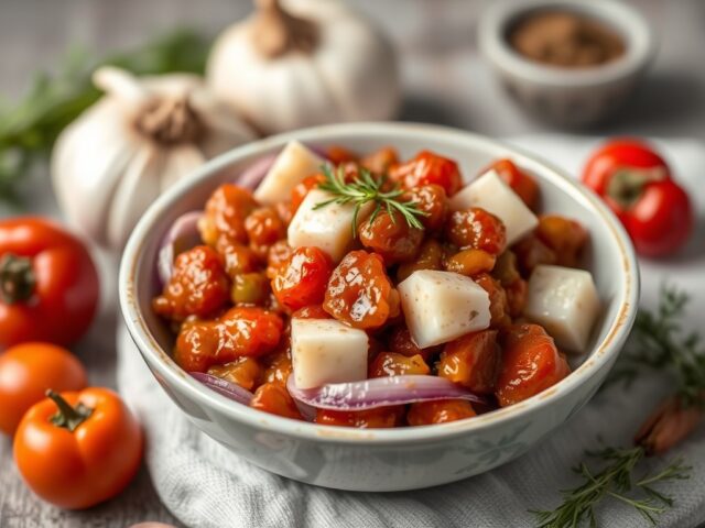 Caponata met Parmezaanse kaas — AI-gegenereerde illustratie