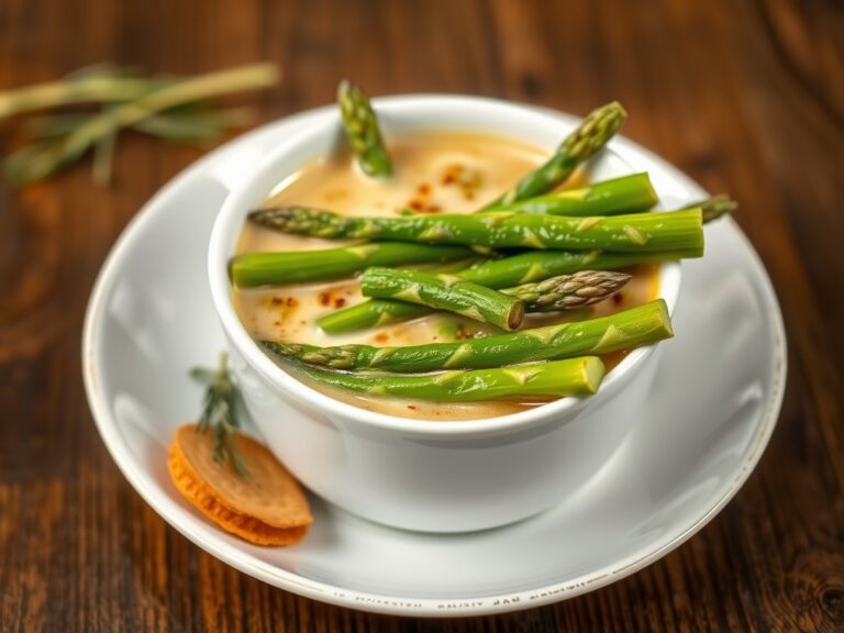 Cappucino van groene asperges