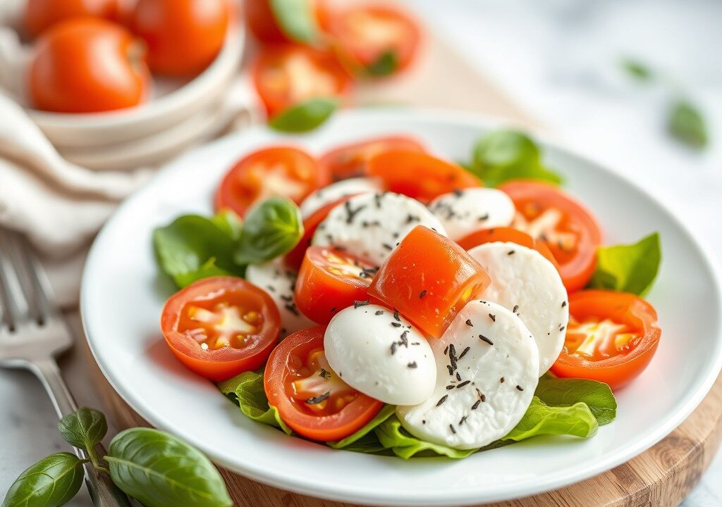 Caprese salade, AI-gegenereerde illustratie