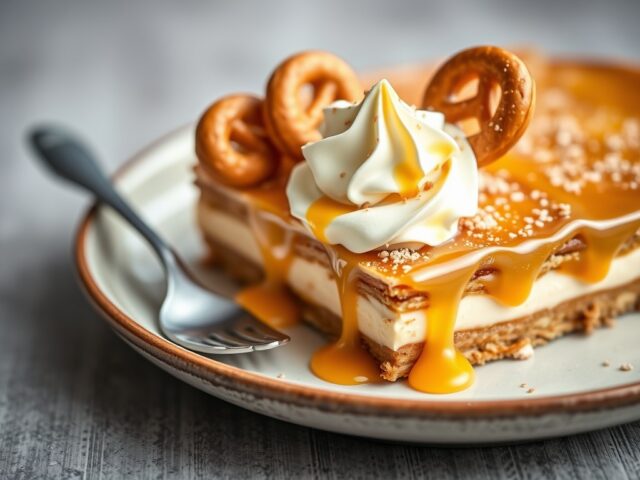 Carameltaart — AI-gegenereerde illustratie