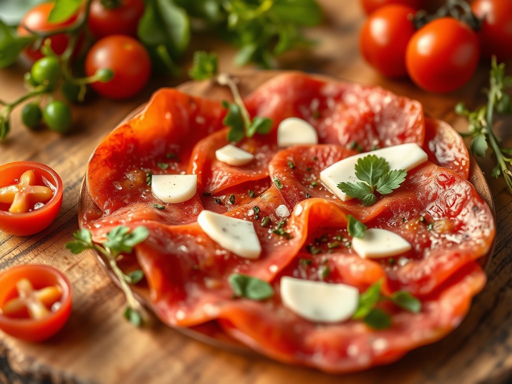 Carpaccio (runder), AI-gegenereerde illustratie