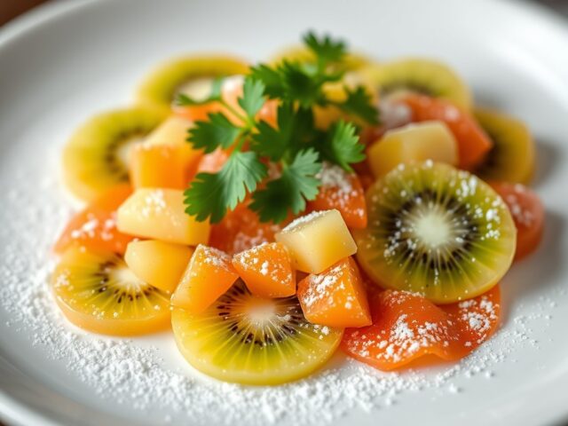 Carpaccio van ananas en kokos