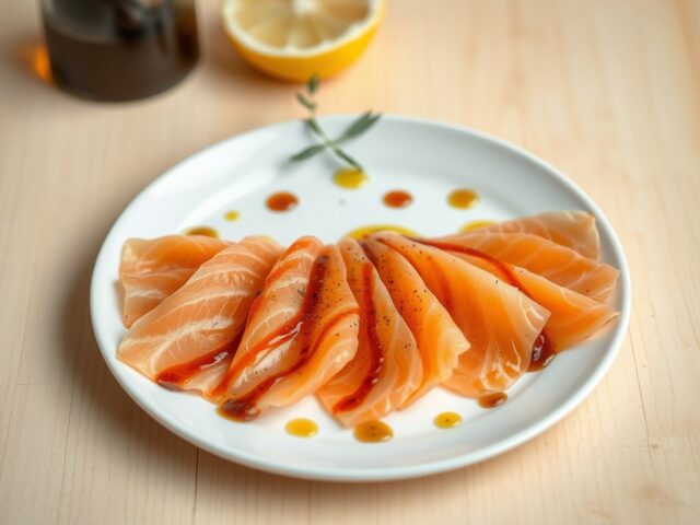 Carpaccio van gerookte zalm