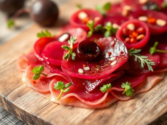 Carpaccio van rammenas — AI-gegenereerde illustratie