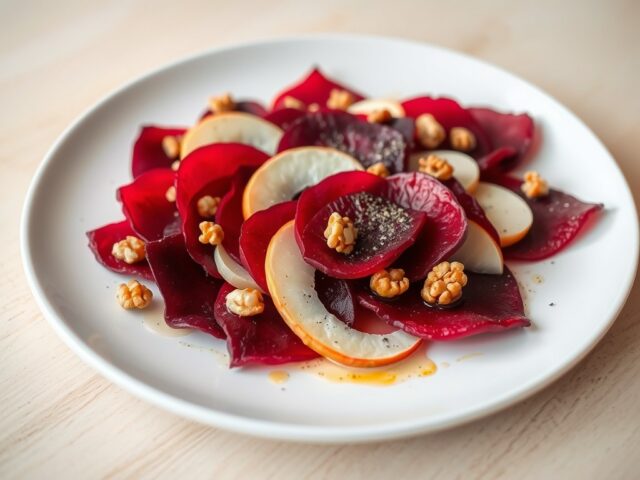 Carpaccio van rode biet met appel