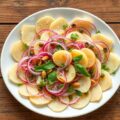 Carpaccio van rozeval met verse kruiden