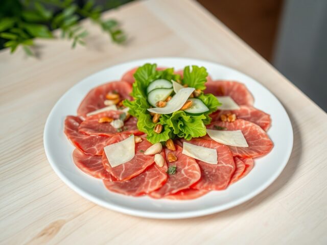 Carpaccio van rund met kruidensausje
