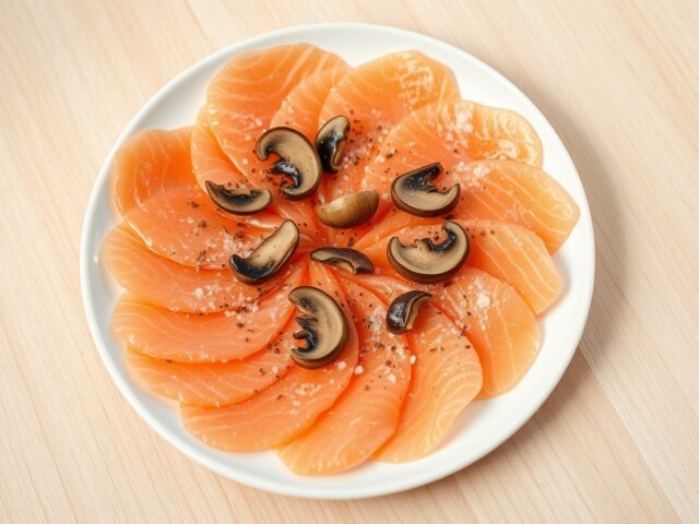 Carpaccio van zalm met eekhoorntjesbrood