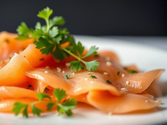Carpaccio van zwaardvis en zalm