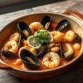 Cassoulet van mosselen en garnalen