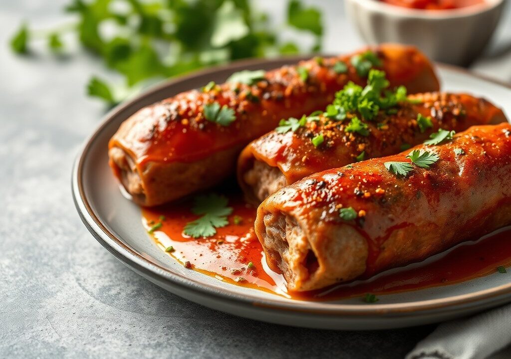 Cevapcici (hongaarse gehaktrolletjes) — AI-gegenereerde illustratie