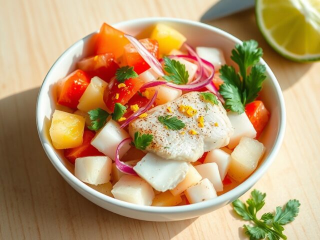 Ceviche van goudbrasem met Tropicana Pineapple