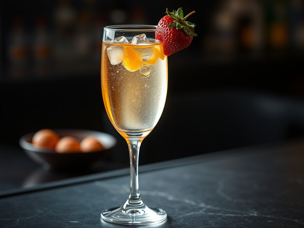 Champagne cocktail, AI-gegenereerde illustratie