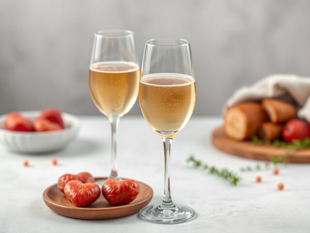 Champagne met hartjes — AI-gegenereerde illustratie