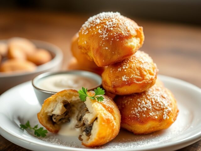 Champignonbeignets — AI-gegenereerde illustratie