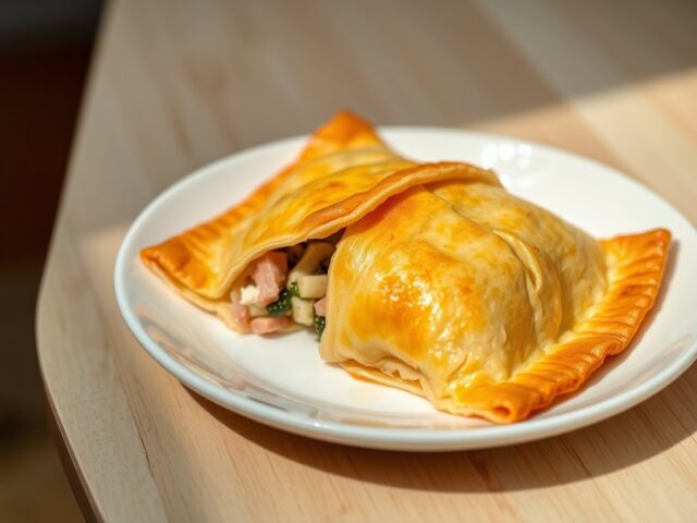 Champignonflappen met courgette en ham
