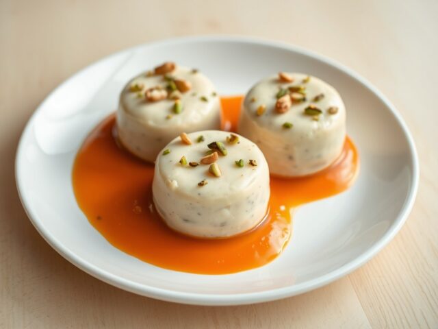 Champignonpuddinkjes met oranje paprikasaus