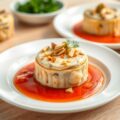 Champignonpuddinkjes met tomatensaus