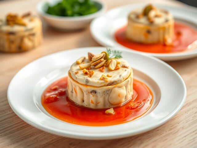 Champignonpuddinkjes met tomatensaus