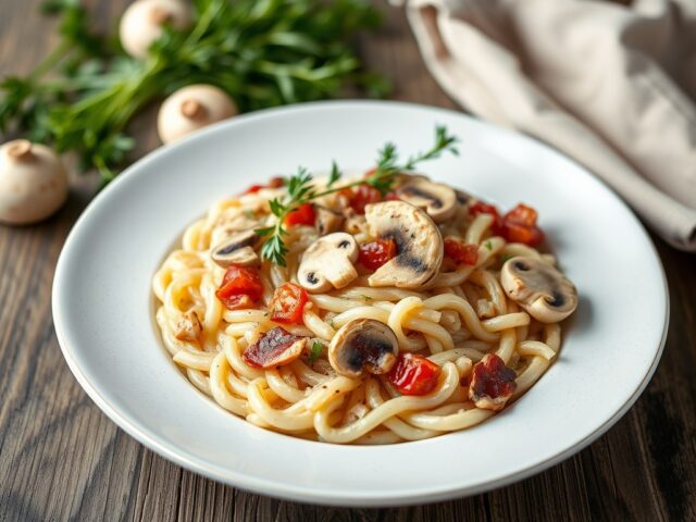 Champignonrisotto — AI-gegenereerde illustratie