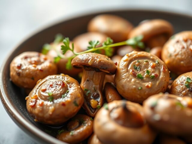 Champignons gevuld met kruidenboter