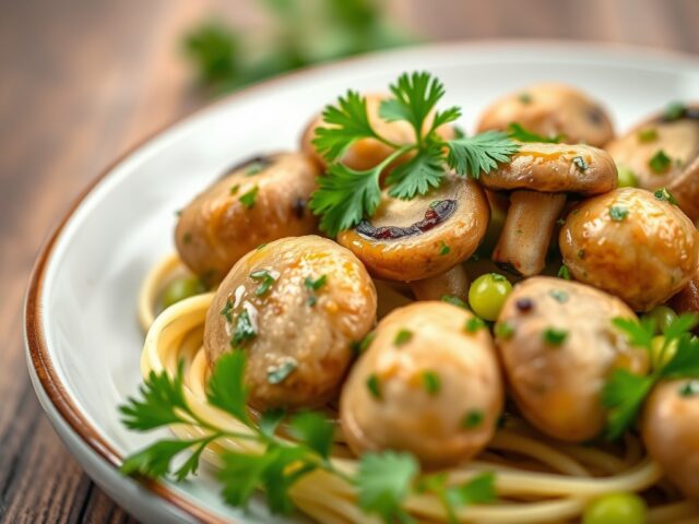 Champignons gevuld met slakken