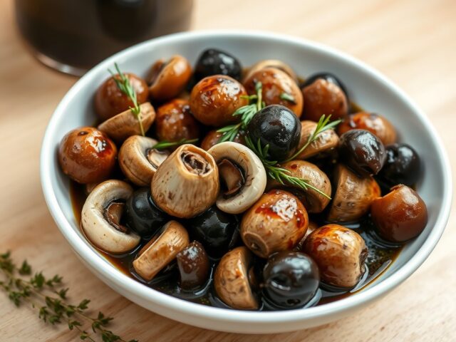 Champignons in balsamico azijn en tijm